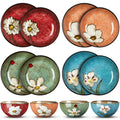 12 Pcs Floral Ceramic Dinnerware Set for 4 O226072