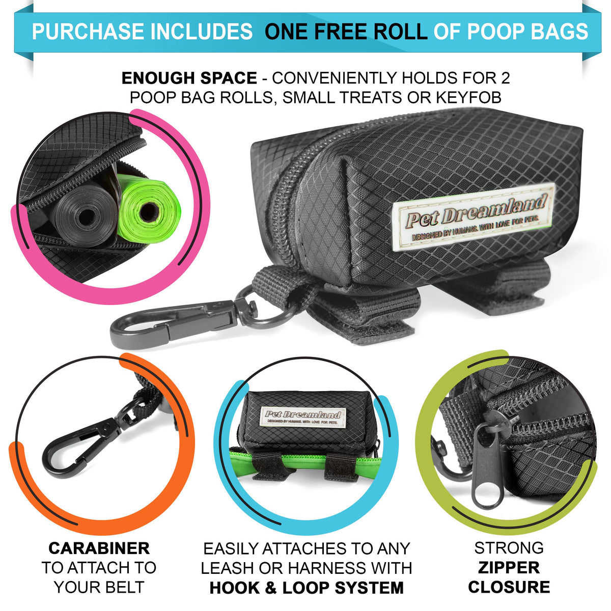 Hands Free Dog Leash and Poop Bag Dispenser J798153