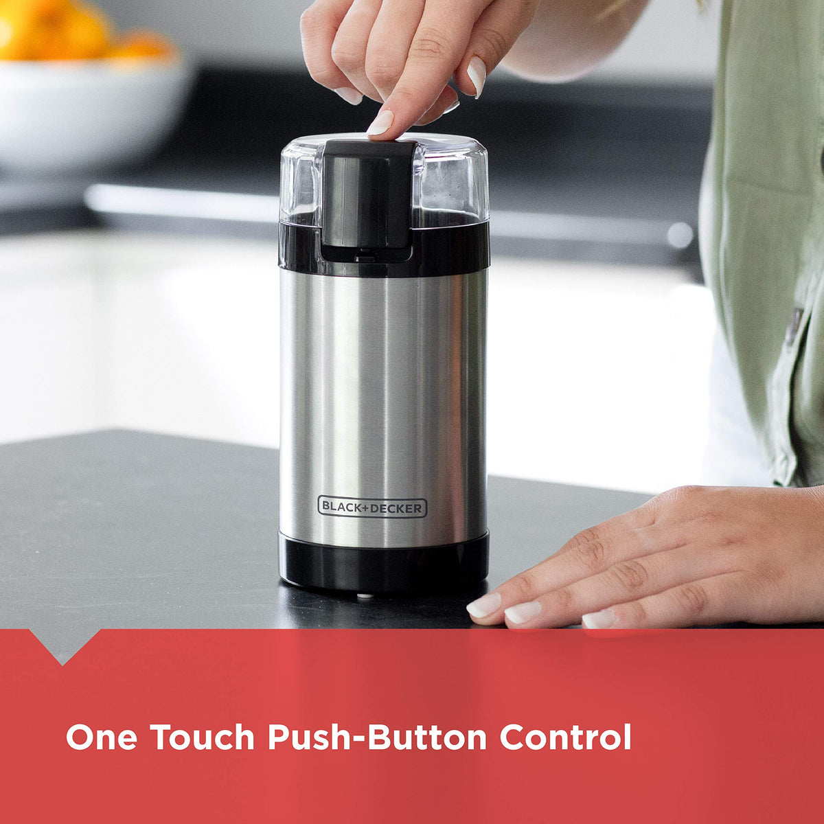 One-Touch Coffee & Spice Grinder with Stainless Steel Blades U51226